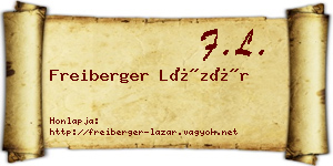 Freiberger Lázár névjegykártya